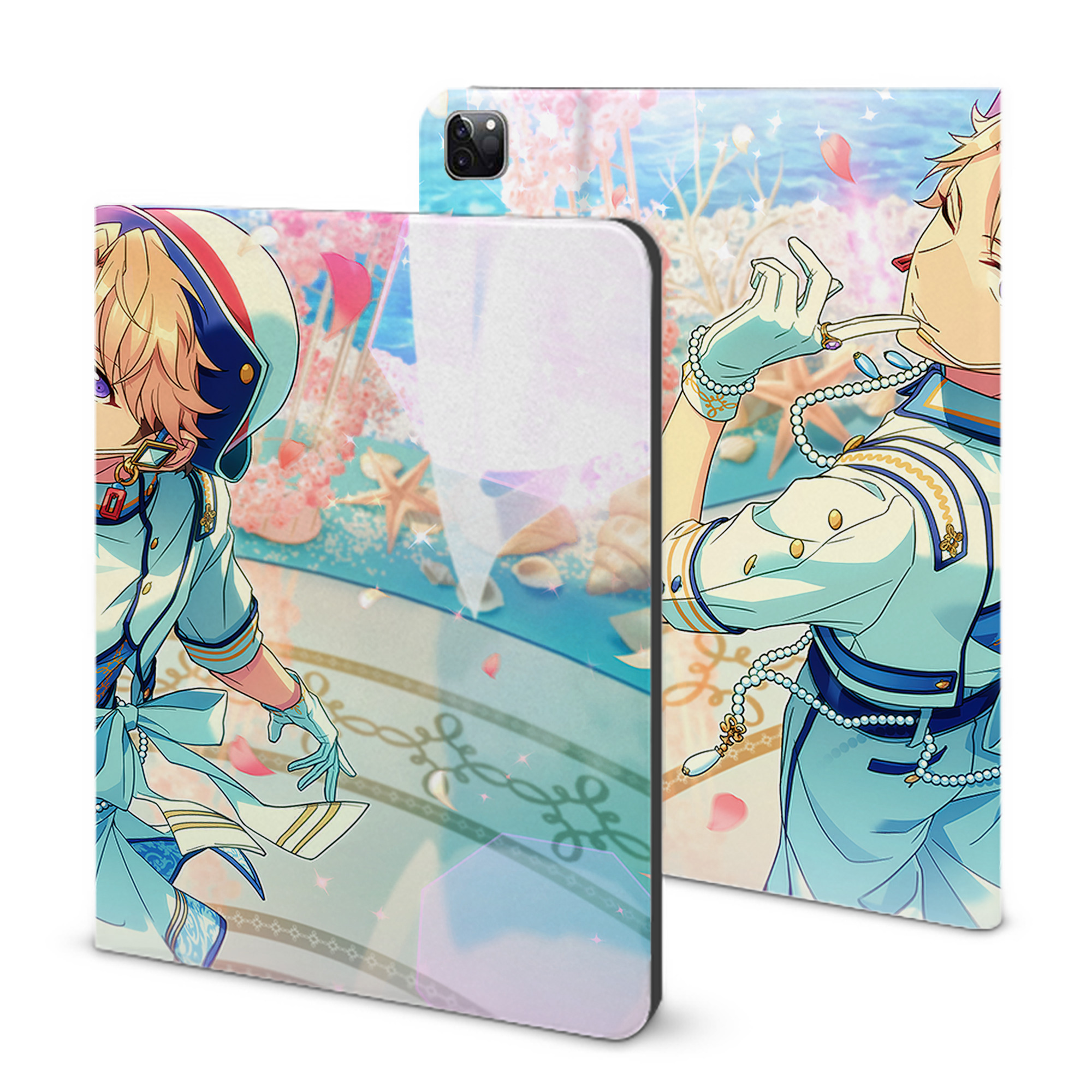 （画像用） あんさんぶるスターズ! Ensemble Stars IPad ケース ブック型 PUレザー TPU 耐衝撃 軽量 薄型 ペン収納なし 全面保護 IPad 各モデル対応